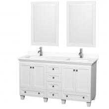 Wyndham Collection WCV800060DWHWCUNSM24 - Acclaim 60 Inch Double Bathroom Vanity in White, White Cultured Marble Countertop, Undermount Squa