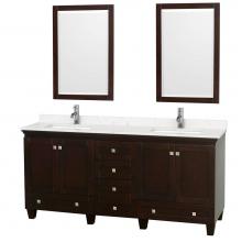 Wyndham Collection WCV800072DESC2UNSM24 - Acclaim 72 Inch Double Bathroom Vanity in Espresso, Light-Vein Carrara Cultured Marble Countertop,