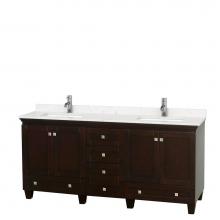 Wyndham Collection WCV800072DESC2UNSMXX - Acclaim 72 Inch Double Bathroom Vanity in Espresso, Light-Vein Carrara Cultured Marble Countertop,