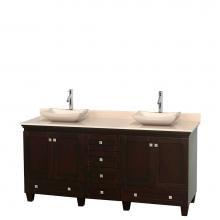 Wyndham Collection WCV800072DESIVGS2MXX - 72 inch Double Bathroom Vanity in Espresso, Ivory Marble Countertop, Avalon Ivory Marble Sinks, an