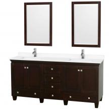 Wyndham Collection WCV800072DESWCUNSM24 - Acclaim 72 Inch Double Bathroom Vanity in Espresso, White Cultured Marble Countertop, Undermount S