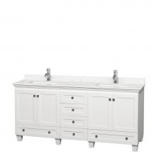 Wyndham Collection WCV800072DWHC2UNSMXX - Acclaim 72 Inch Double Bathroom Vanity in White, Light-Vein Carrara Cultured Marble Countertop, Un