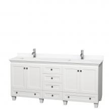 Wyndham Collection WCV800072DWHWCUNSMXX - Acclaim 72 Inch Double Bathroom Vanity in White, White Cultured Marble Countertop, Undermount Squa