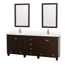 Wyndham Collection WCV800080DESC2UNSM24 - Acclaim 80 Inch Double Bathroom Vanity in Espresso, Light-Vein Carrara Cultured Marble Countertop,