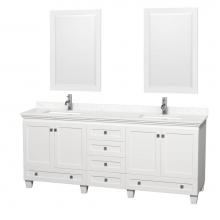 Wyndham Collection WCV800080DWHC2UNSM24 - Acclaim 80 Inch Double Bathroom Vanity in White, Light-Vein Carrara Cultured Marble Countertop, Un