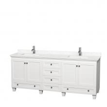 Wyndham Collection WCV800080DWHC2UNSMXX - Acclaim 80 Inch Double Bathroom Vanity in White, Light-Vein Carrara Cultured Marble Countertop, Un