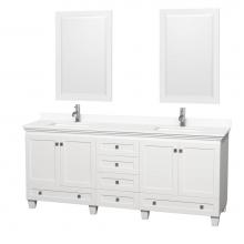 Wyndham Collection WCV800080DWHWCUNSM24 - Acclaim 80 Inch Double Bathroom Vanity in White, White Cultured Marble Countertop, Undermount Squa