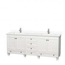 Wyndham Collection WCV800080DWHWCUNSMXX - Acclaim 80 Inch Double Bathroom Vanity in White, White Cultured Marble Countertop, Undermount Squa