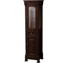 Wyndham Collection WCVTFS065DCH - Andover Solid Oak Bathroom Linen Tower with Cabinet Storage in Dark Cherry