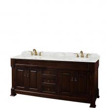 Wyndham Collection WCVTRAD72DDCCMUNOMXX - Andover 72 Inch Double Bathroom Vanity in Dark Cherry, White Carrara Marble Countertop, Undermount