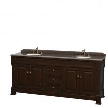 Wyndham Collection WCVTRAD80DDCIBUNOMXX - Andover 80 Inch Double Bathroom Vanity in Dark Cherry, Imperial Brown Granite Countertop, Undermou