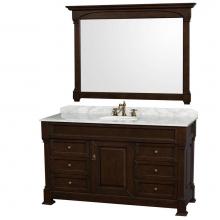 Wyndham Collection WCVTRAS60SDCCMUNDM56 - Andover 60 Inch Single Bathroom Vanity in Dark Cherry with White Carrara Marble Countertop, Underm