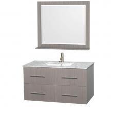 Wyndham Collection WCVW00942SGOCMUNSM36 - 42 inch Single Bathroom Vanity in Gray Oak, White Carrara Marble Countertop, Undermount Square Sin