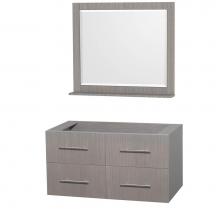 Wyndham Collection WCVW00942SGOCXSXXM36 - 42 inch Single Bathroom Vanity in Gray Oak, No Countertop, No Sink, and 36 inch Mirror