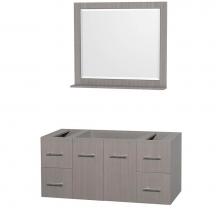 Wyndham Collection WCVW00948SGOCXSXXM36 - 48 inch Single Bathroom Vanity in Gray Oak, No Countertop, No Sink, and 36 inch Mirror