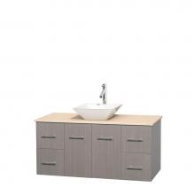 Wyndham Collection WCVW00948SGOIVD2WMXX - 48 inch Single Bathroom Vanity in Gray Oak, Ivory Marble Countertop, Pyra White Porcelain Sink, an