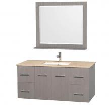 Wyndham Collection WCVW00948SGOIVUNDM36 - 48 inch Single Bathroom Vanity in Gray Oak, Ivory Marble Countertop, Square Porcelain Undermount S