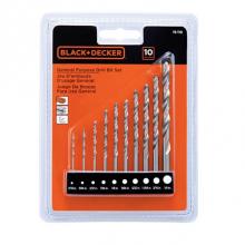 Black And Decker 15-110 - 10 PC HSS Drill Bit Set (Shiny)