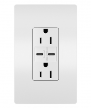 Legrand Radiant CA R26USBCCWCCV6 - radiant? 15A Tamper-Resistant USB Type C/C Outlet, White (6 pack)