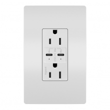 Legrand Radiant CA R26USBPDWCC6 - radiant? 15A Tamper Resistant Ultra Fast PLUS Power Delivery USB Type C/C Outlet, White (6 pack)