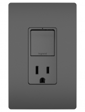 Legrand Radiant CA RCD38TRBKCC6 - radiant? Single Pole/3-Way Switch with 15A Tamper-Resistant Outlet, Black