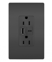 Legrand Radiant CA WRR26USBAC6BK - radiant? Outdoor Ultra-Fast USB Outlet, Black