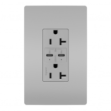 Legrand Radiant CA TR20USBPDGRY - RAD 30W PWR DELIVERY USB + DUP 20A GRY