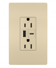 Legrand Radiant CA R26USBACICCV4 - radiant? 15A Tamper-Resistant USB Type A/C Outlet, Ivory (4 pack)