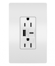 Legrand Radiant CA WRR26USBAC6W - radiant? Outdoor Ultra-Fast USB Outlet, White