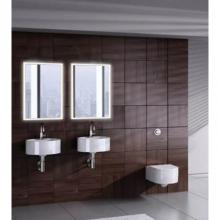 SIDLER® 1.1006.014 - Quadro Single Mirror Door, Left hinge, Built-in GFCI outlet and USB port, Night Light Function W 2