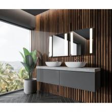 SIDLER® 1.908.003 - SideLight Single Gliding Mirror Door Built-in GFCI outlet and USB port W 31 1/4'' / H 28