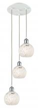 Innovations Lighting 113B-3P-WPC-G1216-6WM - White Mouchette - 3 Light - 13 inch - White Polished Chrome - Cord Hung - Multi Pendant