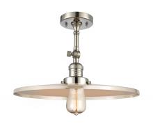 Innovations Lighting 201F-PN-MFR-PN-16 - Railroad - 1 Light - 16 inch - Polished Nickel - Adjustable Semi-Flush Mount