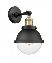 Innovations Lighting 203-BAB-HFS-62-BK - Hampden - 1 Light - 7 inch - Black Antique Brass - Sconce