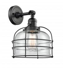 Innovations Lighting 203SW-BK-G72-CE - Bell Cage - 1 Light - 9 inch - Matte Black - Sconce