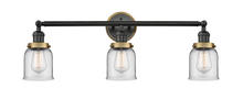 Innovations Lighting 205BK-BPBB-HRBB-G52 - Small Bell 3 Light Mixed Metals Bath Vanity Light Mixed Metals