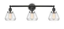 Innovations Lighting 205BK-BPPC-HRPC-G172 - Fulton 3 Light Mixed Metals Bath Vanity Light Mixed Metals