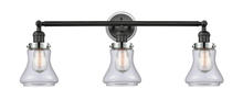 Innovations Lighting 205BK-BPPC-HRPC-G192 - Bellmont 3 Light Mixed Metals Bath Vanity Light Mixed Metals