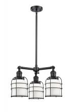 Innovations Lighting 207-BK-G51-CE - Bell Cage - 3 Light - 19 inch - Matte Black - Stem Hung - Chandelier