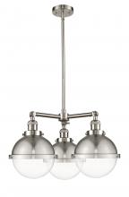 Innovations Lighting 207-SN-HFS-82-SN - Hampden - 3 Light - 22 inch - Brushed Satin Nickel - Stem Hung - Chandelier