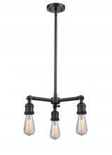 Innovations Lighting 207-BK - Bare Bulb - 3 Light - 15 inch - Matte Black - Stem Hung - Chandelier