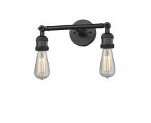 Innovations Lighting 208NH-BK - Bare Bulb 2 Light Bath Vanity Light