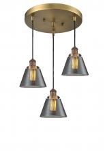 Innovations Lighting 211/3-BB-G63 - Small Cone 3 Light Multi-Pendant