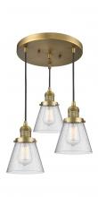 Innovations Lighting 211/3-BB-G64 - Small Cone 3 Light Multi-Pendant