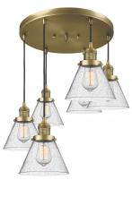 Innovations Lighting 212/6-BB-G44 - Large Cone 6 Light Multi-Pendant