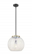 Innovations Lighting 221-1S-BAB-G1216-14WM - White Mouchette - 1 Light - 14 inch - Black Antique Brass - Stem Hung - Pendant