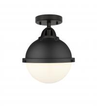 Innovations Lighting 288-1C-BK-HFS-81-BK - Hampden - 1 Light - 9 inch - Matte Black - Semi-Flush Mount