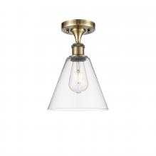 Innovations Lighting 516-1C-AB-GBC-82 - Berkshire - 1 Light - 8 inch - Antique Brass - Semi-Flush Mount