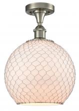 Innovations Lighting 516-1C-SN-G121-10CSN - Farmhouse Chicken Wire - 1 Light - 10 inch - Brushed Satin Nickel - Semi-Flush Mount