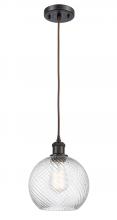 Innovations Lighting 516-1P-OB-G1214-8 - Twisted Swirl 1 Light Mini Pendant